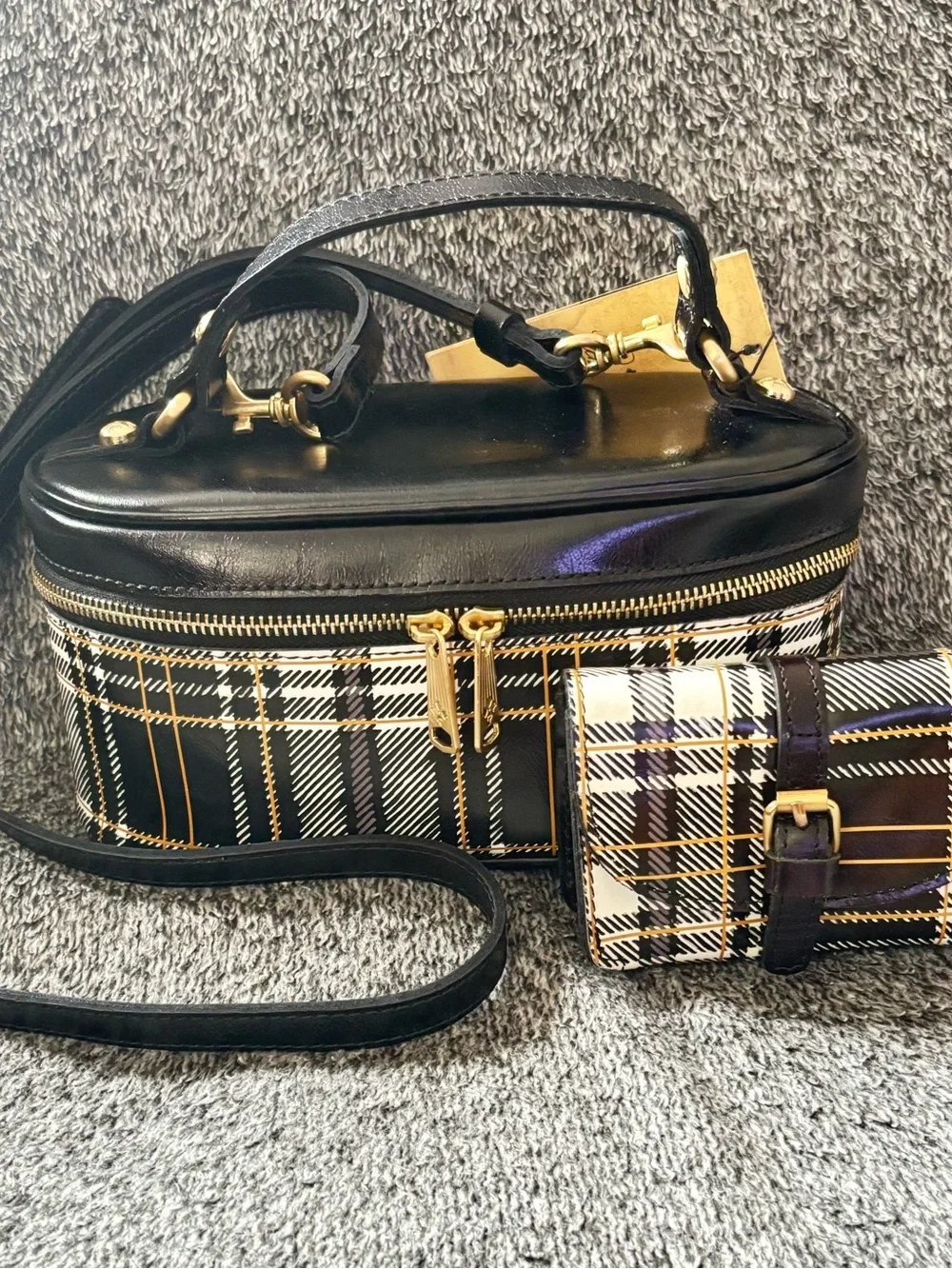 PATRICIA NASH BLK/WHT PLAID TWO PIECE SET